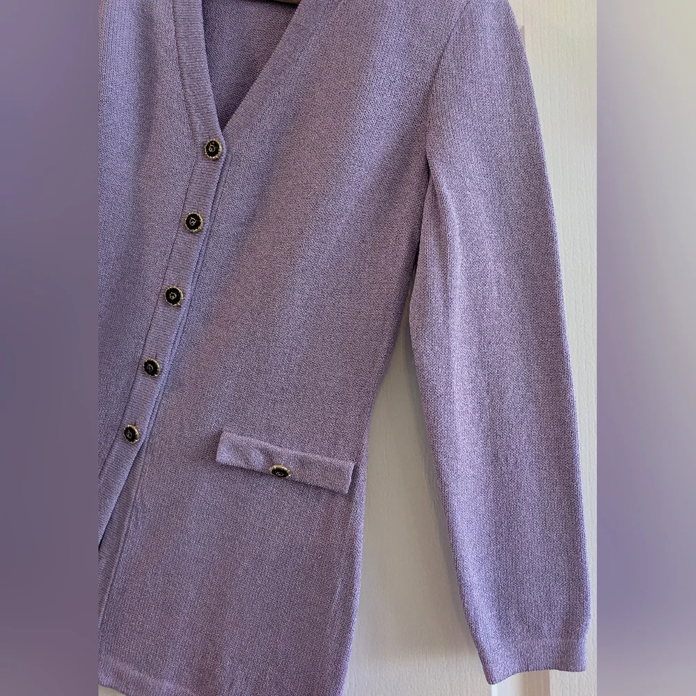 St John Collection Santana Knit Lavender Purple Cardigan Wool Blend Size 2 - Picture 5 of 13